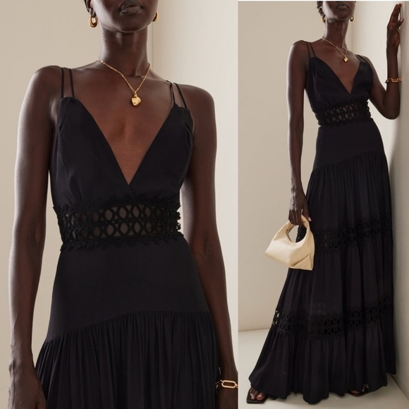 NWT Silvia Tcherassi Annabella Guipure Lace Dress in Black - Picture 3 of 16